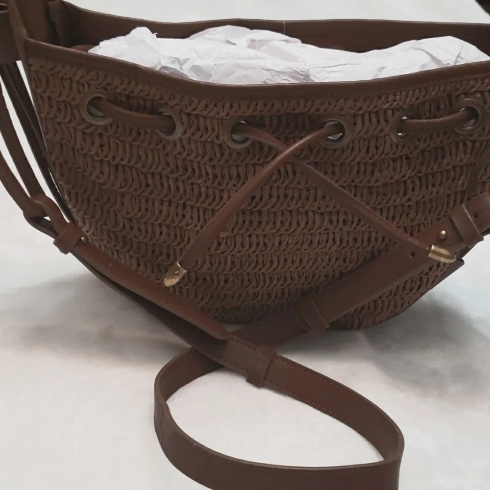 Free‎ People Cabana Crossbody in coconut shell Brown.  NWOT.
